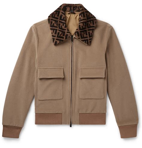 fendi color block shearling jacket|Blouson .